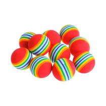 Brinquedos Interativos Para Gatos Em Forma De Bola Arco-Íris 10PCS/5PCS Bola De Mastigar E Chocalho