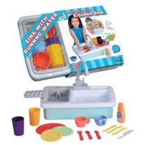 Brinquedos Kids Play Sink Small World com água corrente e pratos Brinquedos Kids Play Sink Small World com água corrente e pratos
