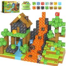 Brinquedos Magnetic Blocks, conjunto Build Mine Magnet World Dinosaurs, construção de azulejos magnéticos para meninos e meninas, crianças de 3 a 5 a 7 anos, brinquedos sensoriais STEM Montessori para crianças pequenas, presentes para crianças de 3 anos ou mais