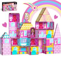 Brinquedos magnéticos para construção de casas de bonecas GoBideX Princess Girls 3+