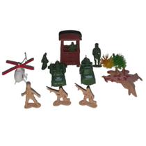 Brinquedos Mini Soldados Força de Elite com Avião caça e Caminhão de guerra ou Lancha Exército