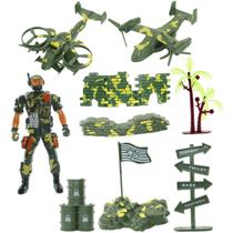 Brinquedos Miniaturas Militares Bonecos Veículos 12 Peças Brinquedos Miniaturas Militares Bonecos Veículos 12 Peças