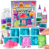 Brinquedos MixMax Make Your Own Squishies, pacote com 6 kits de confecção de bonecas de borracha para crianças Glow Jumbo Glitter, kit de artesanato macio de silicone para meninas de 6 a 12 anos. Belas atividades de festa para meninos