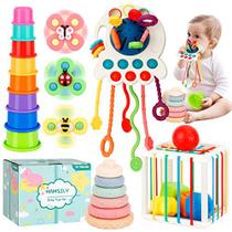 Brinquedos Montessori 5 em 1 para bebês de 0-3-6-12-18 meses