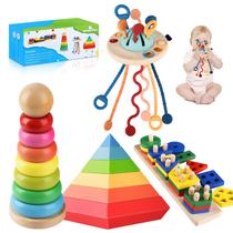 Brinquedos Montessori EFOSHM 4 em 1 para bebês de 6 a 12 meses com mordedor