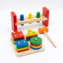 Brinquedos Montessori Infantil Educativo Madeira Sensorial 2 Peças Brinquedos Montessori Infantil Educativo Madeira Sensorial 2 Peças