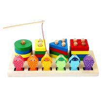 Brinquedos Montessori Merabufa para crianças de 1 a 2 anos com classificação e empilhamento