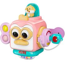 Brinquedos Montessori OSIMILY Busy Cube para meninas de 1 a 3 anos com chocalho de bola