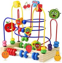 Brinquedos Montessori para Crianças de 1 ano de 12 a 18 meses Bebê Crianças De Madeira Labirinto Atividade Cubo De Desenvolvimento Montanha-Russa Ábaco Aprendendo Presentes de Aniversário de Natal para Crianças Crianças Meninas 12 Anos
