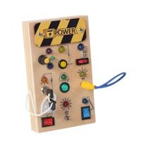 Brinquedos Montessori Para Crianças, Quadro Sensorial De Madeira Com Interruptor De Luz, Atividades