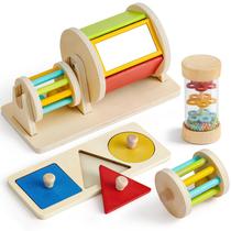 Brinquedos Montessori Toyssa Wooden para bebês de 6 a 12 meses com espelho Brinquedos Montessori Toyssa Wooden para bebês de 6 a 12 meses com espelho