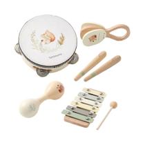 Brinquedos Musicais de Madeira Montessori para Bebês - Conjunto com Esquilo e Maracas