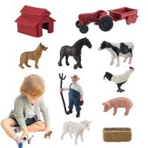 Brinquedos para animais de fazenda SHITOOMFE, 10 unidades/conjunto, mini brinquedo de celeiro realista