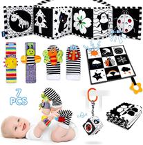 Brinquedos para bebês FELSOOGRE preto e branco de alto contraste 0-12 meses