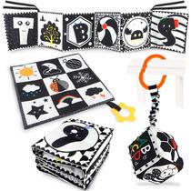 Brinquedos para bebês KUANGO High Contrast Sensory Soft Book de 0 a 6 meses Brinquedos para bebês KUANGO High Contrast Sensory Soft Book de 0 a 6 meses