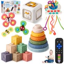 Brinquedos para bebês VoMi 18 peças Montessori de 6 a 12 a 18 meses com mordedor Brinquedos para bebês VoMi 18 peças Montessori de 6 a 12 a 18 meses com mordedor