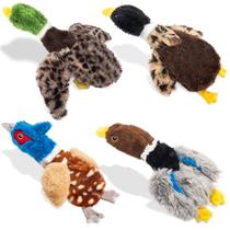 Brinquedos para Cães Calibonbon - Kit com 4 Pelúcias (Pato, Faisão e Ganso) - Pequenos e Médios