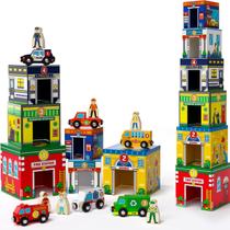 Brinquedos para classificar e empilhar Atoylink Toddler com carros magnéticos
