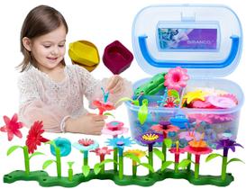 Brinquedos para construção de jardins de flores BIRANCO. Construa um buquê 120 unidades