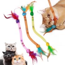 Brinquedos para Gatos MeowAroma Kit com 3 Peças com Pena, Erva-de-Gato e Guizos