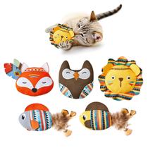 Brinquedos para gatos Potaroma Jungle Animals, pacote com 5 unidades, catnip, resistente a mordidas