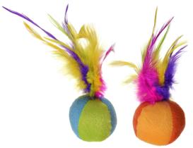 Brinquedos para gatos SmartyKat Flutter Balls Feather, 2 unidades