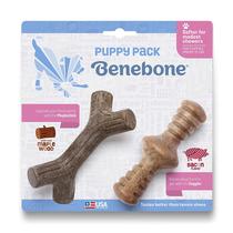 Brinquedos para mastigar cães Benebone Puppy, pacote com 2 unidades, Maplestick/Zaggler