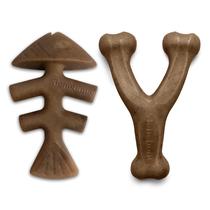 Brinquedos para mastigar para cães Benebone Fishbone/Wishbone, pacote com 2 unidades grandes Brinquedos para mastigar para cães Benebone Fishbone/Wishbone, pacote com 2 unidades grandes