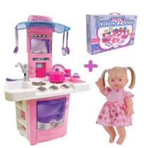 Brinquedos Para Meninas 4 5 6 Anos Boneca + Cozinha + Jantar