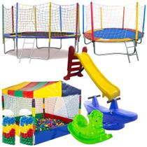 Brinquedos para meninos e meninas com cama elástica3,05m 2,30m piscina de bolinhas 1,50m escorregador médio gangorras Brinquedos para meninos e meninas com cama elástica3,05m 2,30m piscina de bolinhas 1,50m escorregador médio gangorras