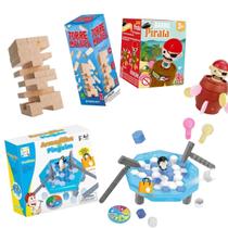 Brinquedos Pedagógicos Kit 3 em 1 Torre Pirata e Pinguim