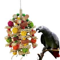 Brinquedos rf-x papagaio, brinquedos de aves mastigáveis de milho natural para papagaios cinza africanos e vários papagaios da Amazônia, brinquedos de pele de arara, brinquedos de gaiola de papagaio love birds.