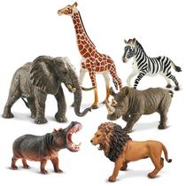 Brinquedos Safari Animal Figure Toys Zippytots para crianças de 3 a 5 anos, 6 unidades