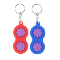 Brinquedos sensoriais de autismo, anis estrelado Fidget, simples brinquedo de chaveiro com bolha de covinha