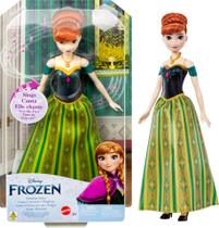 Brinquedos Singing Anna Doll Disney Frozen Mattel com Signature Clo