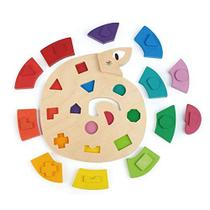 Brinquedos Tender Leaf - Colour Me Happy - 13 peças de brinquedo educacional de quebra-cabeça de madeira para classificação de cores com formas tridimensionais por baixo - Materiais de ensino pré-escolar e de aprendizagem precoce para crianças com m