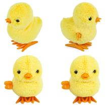 Brinquedos Wind Up Chick, 3 lontras, frango de pelúcia realista, 4 unidades