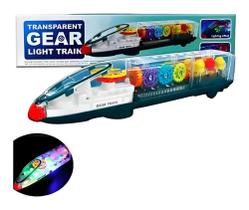 Brinquendo Trenzinho Transparente Com Engrenagens Som E Luz - Toys & Toys