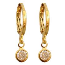 Brinquinho de Argola Ponto de Luz de Zircônias Banhado a Ouro 18k