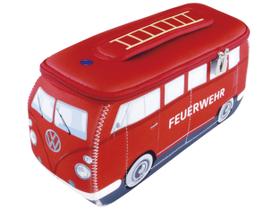 BRISA VW Collection - Volkswagen Samba Bus T1 Camper Van 3D Neoprene Universal Bag - Bolsa de Maquiagem, Viagem, Cosméticos (Neoprene/Feuerwehr/Fire Engine)