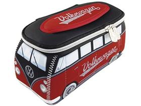 BRISA VW Collection - Volkswagen Samba Bus T1 Camper Van 3D Neoprene Universal Bag - Bolsa de Maquiagem, Viagem, Cosméticos (Neoprene/Red/Black)