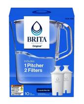 Brita Jarra Água Grande Com 10 Copos E 2 Filtros Branca Brita Jarra Água Grande Com 10 Copos E 2 Filtros Branca