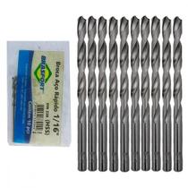 Broca Aco Rapido Brasfort () 1/16'' - 7494 - Kit C/10 Pecas