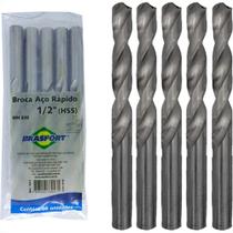 Broca Aco Rapido Brasfort 1/2'' - 7517 - Kit C/5 Pecas
