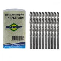 Broca Aco Rapido Brasfort 13/64'' - 7503 - Kit C/10 Peças