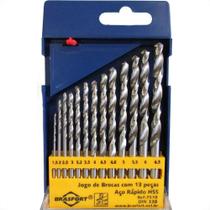 Broca Aco Rapido Brasfort 1,5 A 6,5 13 Pecas 7519 Broca Aco Rapido Brasfort 1,5 A 6,5 13 Pecas 7519