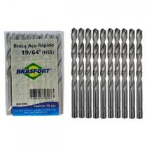 Broca Aco Rapido Brasfort 19/64'' - 7509 ./ Kit Com 10 Peças