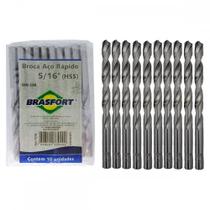 Broca Aco Rapido Brasfort 5/16'' - 7510 - Kit C/10 Pecas