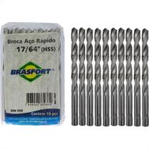 Broca Aco Rapido Brasfort (N) 17/64'' - 7507 - Kit C/10 Pecas