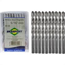 Broca Aco Rapido Brasfort (Q) 5/16'' - 7510 - Kit C/10 Pecas